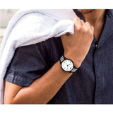 Emporio Armani Kappa Analog White Dial Two Tone Nylon Strap Watch For Men - AR80004 Authentic Buy Shop Now