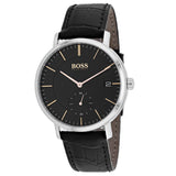 Hugo Boss Corporal Black Dial Black Leather Strap Watch for Men - 1513638 Authentic Buy Shop Now
