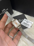 Coach Cass White Dial Silver Mesh Bracelet Watch for Women - 14503697 Authentic Buy Shop Now