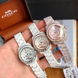 Coach Preston White Dial White Steel Strap Watch for Women - 14503462 Authentic Buy Shop Now