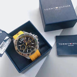 Tommy Hilfiger Sports Multifunction Black Dial Yellow Rubber Strap Watch for Men - 1791144 Authentic Buy Shop Now