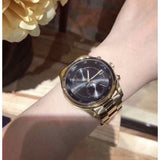 Michael Kors Blair Quartz Black Dial Gold Steel Strap Watch For Women - MK6497 Authentic Buy Shop Now