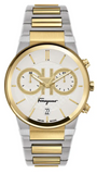 Salvatore Ferragamo F-80 Classic White Dial Two Tone Steel Strap Watch for Men - SFME00821 Authentic Buy Shop Now