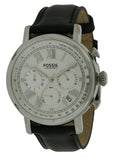 Fossil Buchanan Chronograph Silver Dial Black Leather Strap Watch for Men - FS5102 Authentic Buy Shop Now