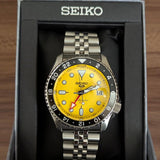 Seiko 5 Sport SKX GMT US Special Creation Automatic Yellow Dial Silver Steel Strap Watch for Men - SSK017K1 Authentic Buy Shop Now