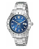 Versace Hellenyium GMT Blue Dial Silver Steel Strap Watch for Men - V11010015 Authentic Buy Shop Now