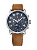 Tommy Hilfiger Briggs Chronograph Blue Dial Brown Leather Strap Watch for Men - 1791424 Authentic Buy Shop Now