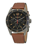 Coach Sullivan Chronograph Black Dial Brown Leather Strap Watch for Men - 14602070 Authentic Buy Shop Now