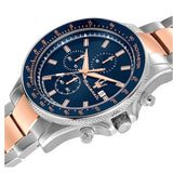 Maserati SFIDA Chronograph Blue Dial Two Tone Steel Strap Watch For Men - R8873640012 Authentic Buy Shop Now