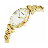 Emporio Armani Gianni T Bar Silver Dial Gold Stainless Steel Strap Watch For Women - AR1877 Authentic Buy Shop Now