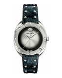 Versace Shadov Quartz Silver Dial Black Snake Leather Strap Watch for Women - VEBM00118 Authentic Buy Shop Now