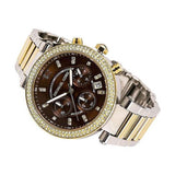 Michael Kors Parker Chronograph Brown Dial Two Tone Steel Strap Watch for Women - MK6118 Authentic Buy Shop Now