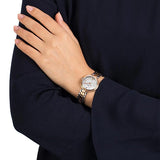 Tissot Flamingo Mother of Pearl White Dial Two Tone Steel Strap Watch For Women - T094.210.22.111.01 Authentic Buy Shop Now