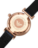 Emporio Armani Gianni T-Bar Analog Mother of Pearl Dial Blue Leather Strap Watch For Women - AR11468 Authentic Buy Shop Now