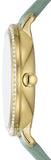 Fossil Jacqueline Analog Moonphase Mother of Pearl White Dial Green Leather Strap Watch for Women - ES5168 Authentic Buy Shop Now