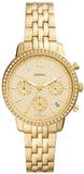Fossil Neutra Chronograph Gold Dial Gold Steel Strap Watch for Women - ES5219 Authentic Buy Shop Now