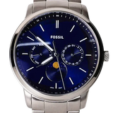 Fossil Neutra Minimalist Moonphase Blue Dial Silver Steel Strap Watch for Men - FS5907 Authentic Buy Shop Now