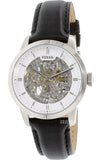 Fossil Townsman Automatic Skeleton White Dial Black Leather Strap Watch for Men - ME3085 Authentic Buy Shop Now