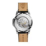 Fossil Grant Automatic Skeleton White Dial Black Leather Strap Watch for Men - ME3101 Authentic Buy Shop Now
