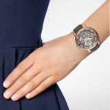 Fossil Boyfriend Automatic Skeleton Grey Dial Grey Leather Strap Watch for Women - ME3089 Authentic Buy Shop Now