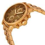 Fossil Boyfriend Chronograph Brown Dial Rose Gold Steel Strap Watch for Women - ES3494 Authentic Buy Shop Now