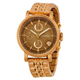 Fossil Boyfriend Chronograph Brown Dial Rose Gold Steel Strap Watch for Women - ES3494 Authentic Buy Shop Now