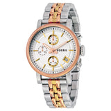 Fossil Boyfriend Chronograph White Dial Two Tone Steel Strap Watch for Women - ES3840 Authentic Buy Shop Now