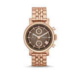 Fossil Boyfriend Chronograph Brown Dial Rose Gold Steel Strap Watch for Women - ES3494 Authentic Buy Shop Now