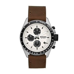 Fossil Retro Traveler Chronograph White Dial Brown Leather Strap Watch for Men - CH2886 Authentic Buy Shop Now