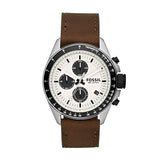 Fossil Retro Traveler Chronograph White Dial Brown Leather Strap Watch for Men - CH2886 Authentic Buy Shop Now