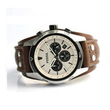 Fossil Coachman Chronograph White Dial Brown Leather Strap Watch for Men - CH2890 Authentic Buy Shop Now