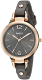 Fossil Georgia Smoke Grey Dial Grey Leather Strap Watch for Women - ES3077 Authentic Buy Shop Now