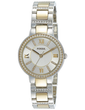 Fossil Virginia Silver Dial Two Tone Steel Strap Watch for Women - ES3503 Authentic Buy Shop Now