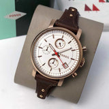 Fossil Boyfriend White Dial Brown Leather Strap Watch for Women - ES3616 Authentic Buy Shop Now