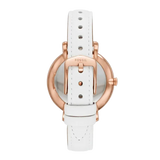 Fossil Jacqueline Quartz Mother of Pearl White Dial White Leather Strap Watch for Women - ES4579 Authentic Buy Shop Now