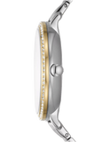 Fossil Jacqueline Analog Moonphase Mother of Pearl White Dial Two Tone Steel Strap Watch for Women - ES5166 Authentic Buy Shop Now