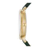 Fossil Jacqueline Multifunction Moonphase Mother of Pearl White Dial Green Leather Strap Watch for Women - ES5244 Authentic Buy Shop Now