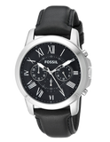 Fossil Grant Chronograph Black Dial Black Leather Strap Watch for Men - FS4812 Authentic Buy Shop Now
