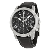 Fossil Grant Chronograph Black Dial Black Leather Strap Watch for Men - FS4812 Authentic Buy Shop Now