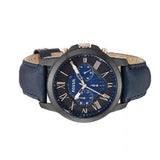 Fossil Grant Chronograph Black Dial Blue Leather Strap Watch for Men - FS5061 Authentic Buy Shop Now