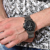 Fossil Townsman Chronograph Black Dial Silver Steel Strap Watch for Men - FS5349 Authentic Buy Shop Now