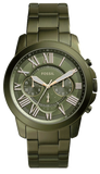 Fossil Grant Chronograph Olive Green Dial Green Steel Strap Watch for Men - FS5375 Authentic Buy Shop Now