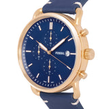 Fossil The Commuter Blue Dial Blue Leather Strap Watch for Men - FS5404 Authentic Buy Shop Now