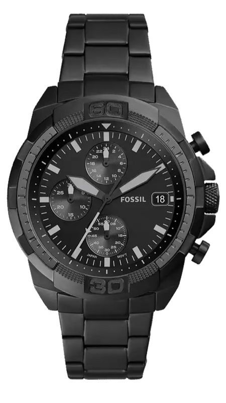 Fossil Bronson Chronograph Black Dial Black Steel Strap Watch for Men - FS5853 Authentic Buy Shop Now