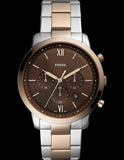 Fossil Neutra Chronograph Brown Dial Two Tone Steel Strap Watch for Men - FS5869 Authentic Buy Shop Now