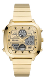 Fossil Retro Analog-Digital Gold Dial Gold Steel Strap Watch for Men - FS5889 Authentic Buy Shop Now