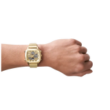Fossil Retro Analog-Digital Gold Dial Gold Steel Strap Watch for Men - FS5889 Authentic Buy Shop Now