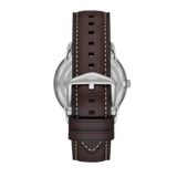 Fossil Neutra Minimalist Moonphase Silver Dial Brown Leather Strap Watch for Men - FS5905 Authentic Buy Shop Now