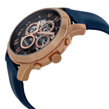 Fossil Grant Automatic Blue Dial Blue Leather Strap Watch for Men - ME3029 Authentic Buy Shop Now