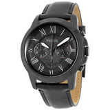 Fossil Grant Chronograph Black Dial Black Leather Strap Watch for Men - FS5132 Authentic Buy Shop Now